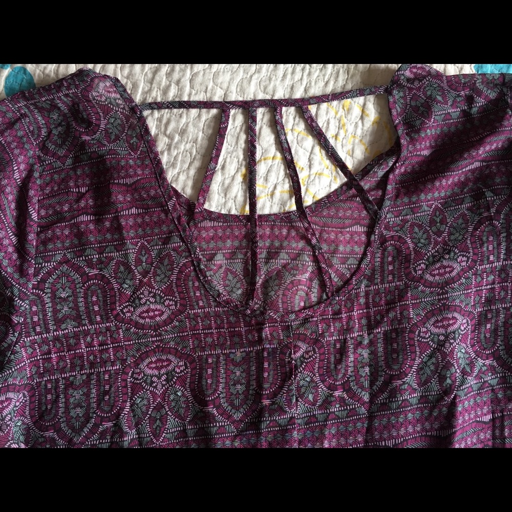 Sheer purple print blouse Maurice’s 2X